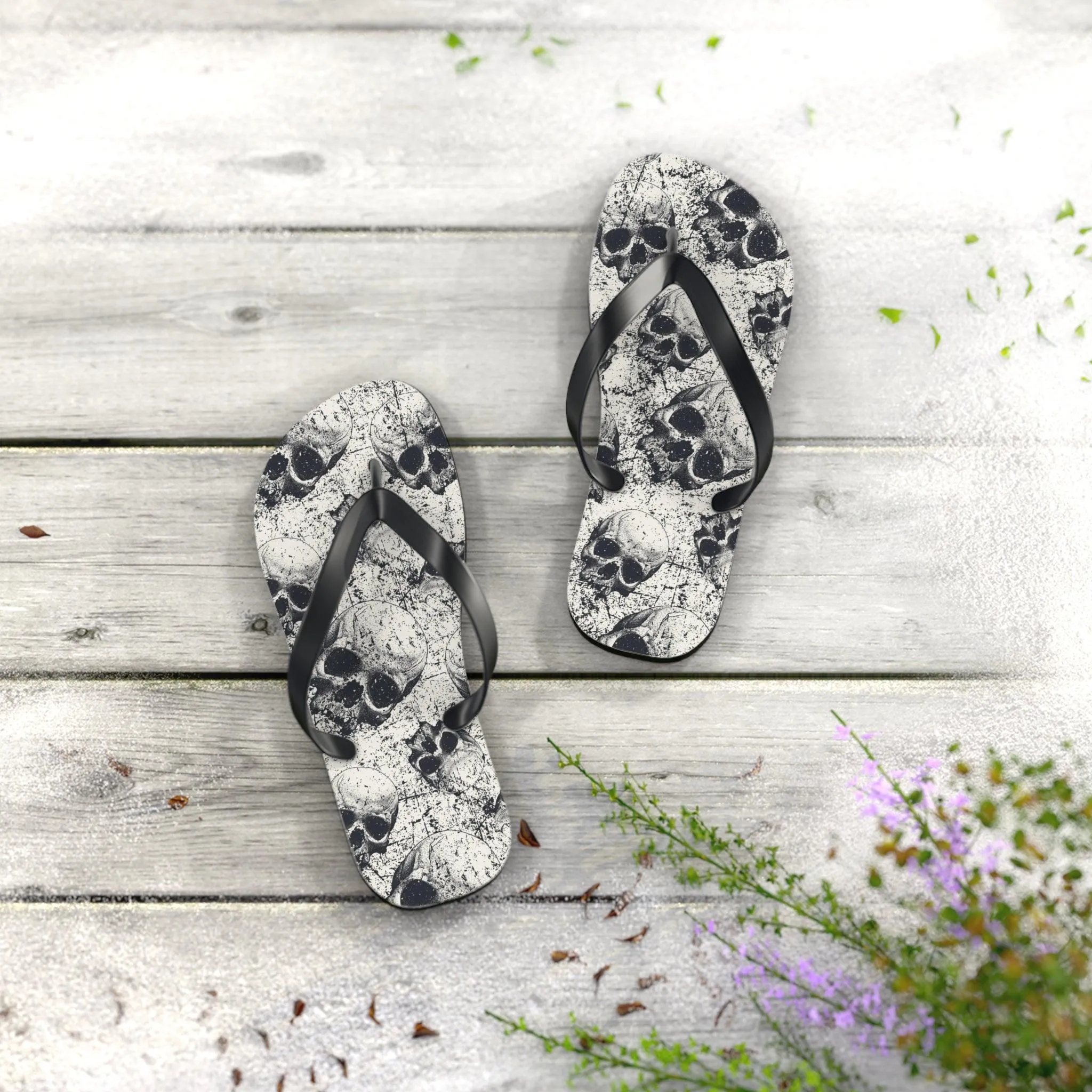 Ancient Skulls Flip Flops