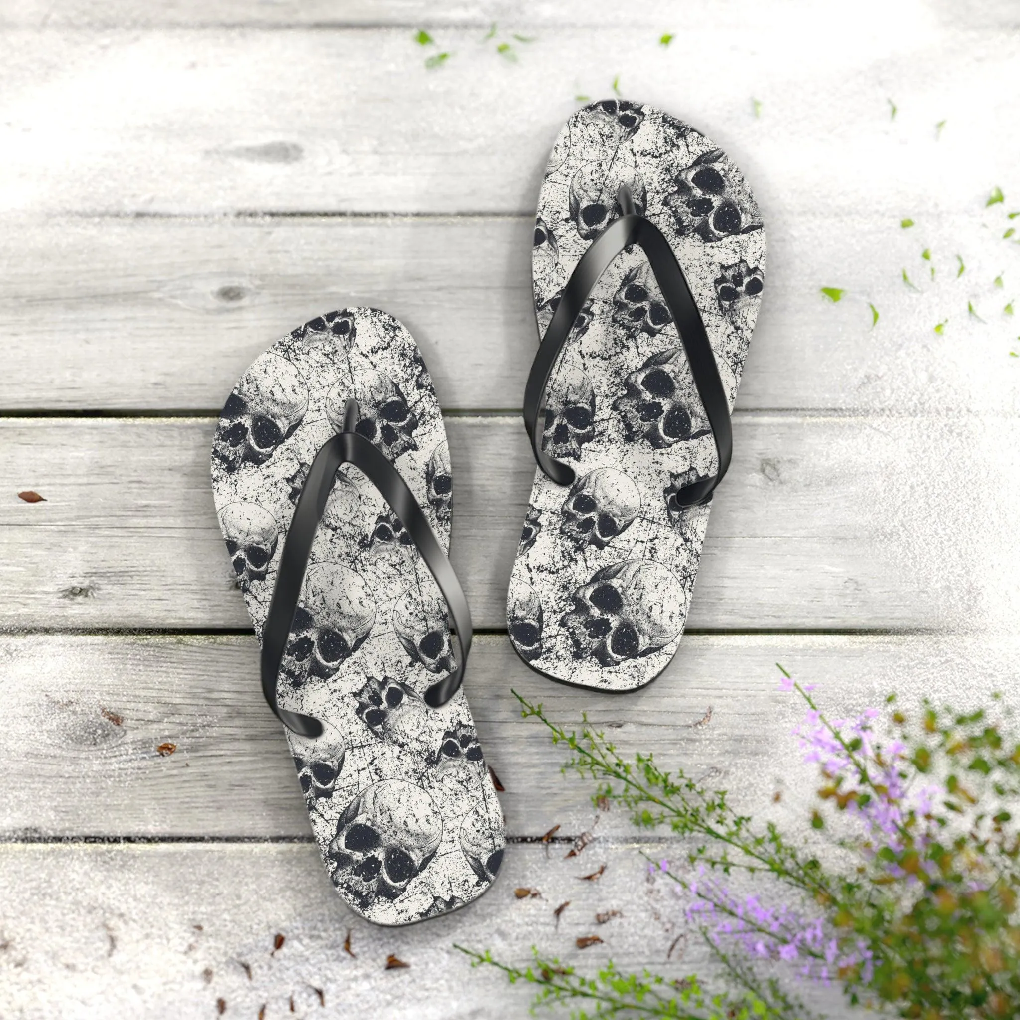 Ancient Skulls Flip Flops