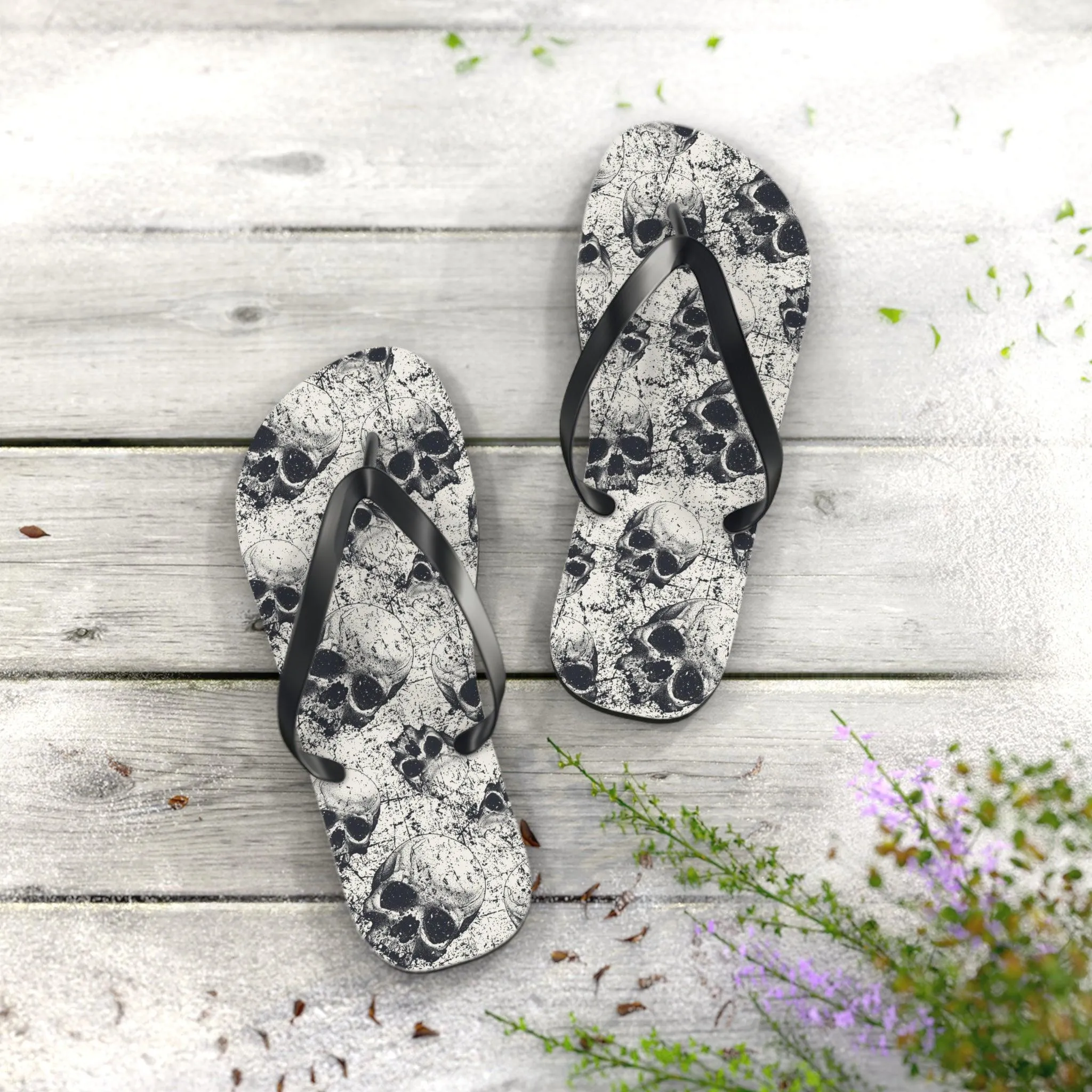 Ancient Skulls Flip Flops