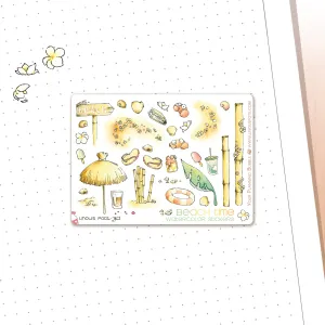 Beach Time - Decorative Watercolor Stickers MINI -  Parasol