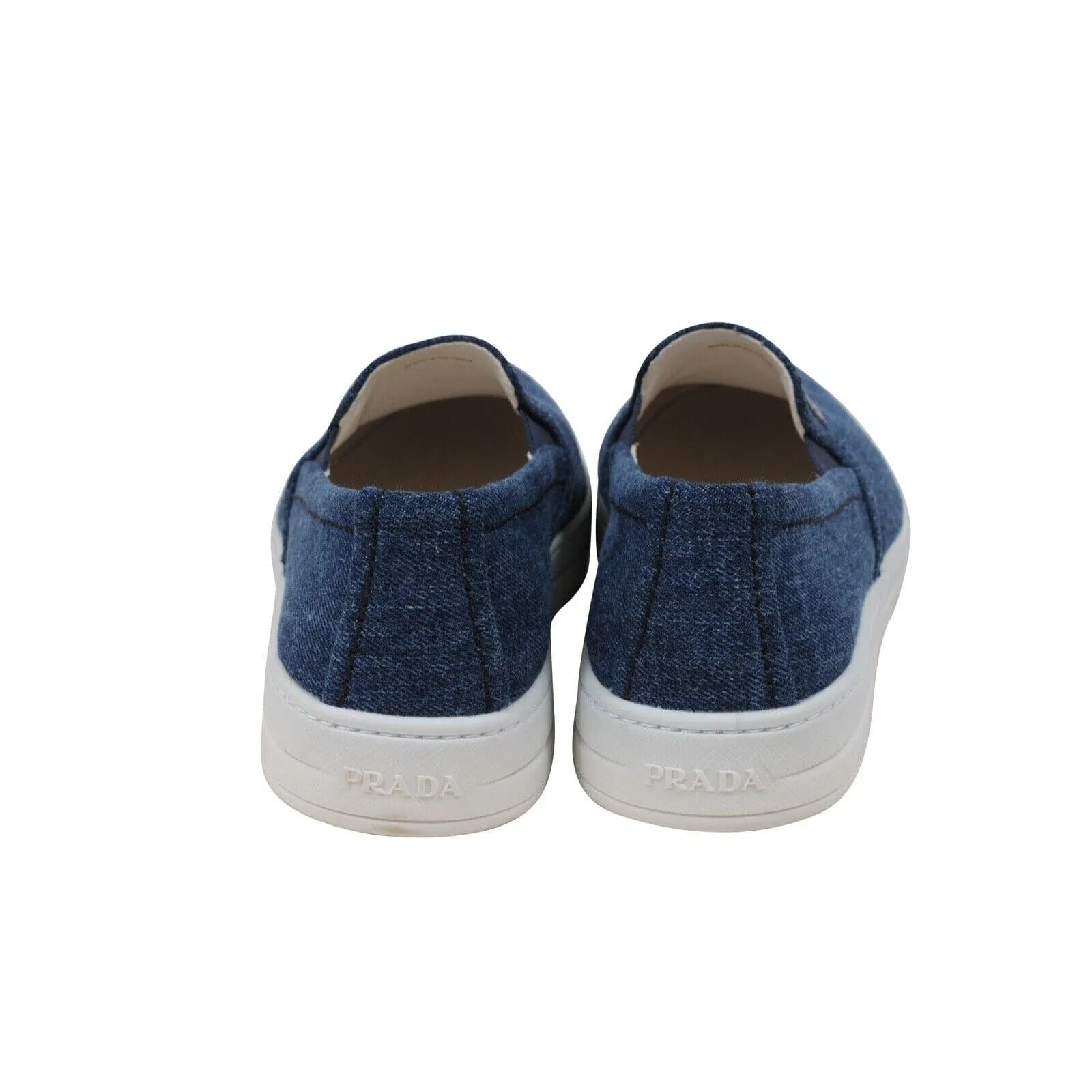 Blue Denim Canvas Slip On Sneakers