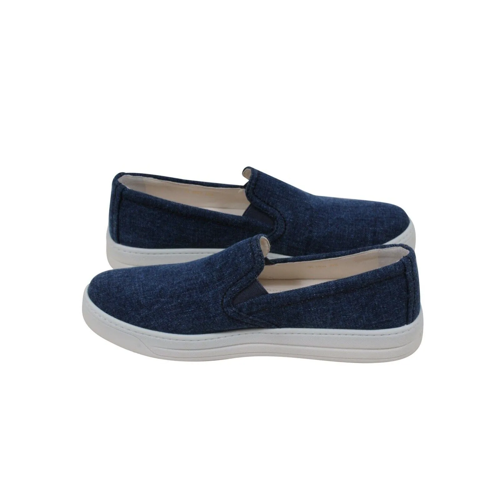 Blue Denim Canvas Slip On Sneakers