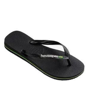 Brazil Logo Flip Flops in Black