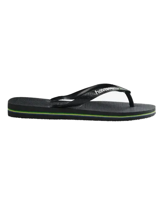 Brazil Logo Flip Flops in Black