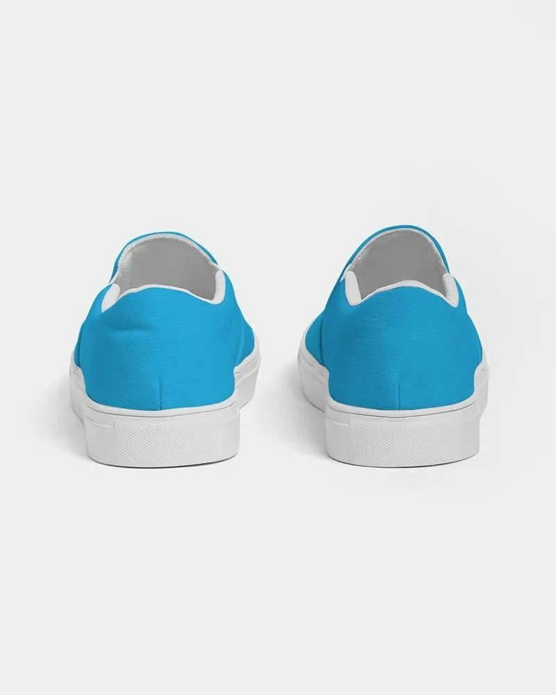 Bright Cyan Slip-On Canvas Sneakers | Women's | Bright Pure Cyan | C100M0Y0K0