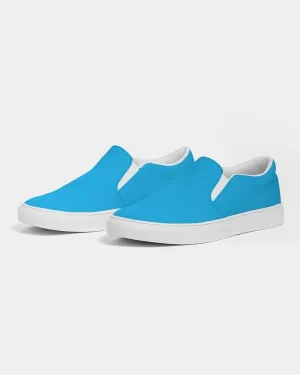Bright Cyan Slip-On Canvas Sneakers | Women's | Bright Pure Cyan | C100M0Y0K0