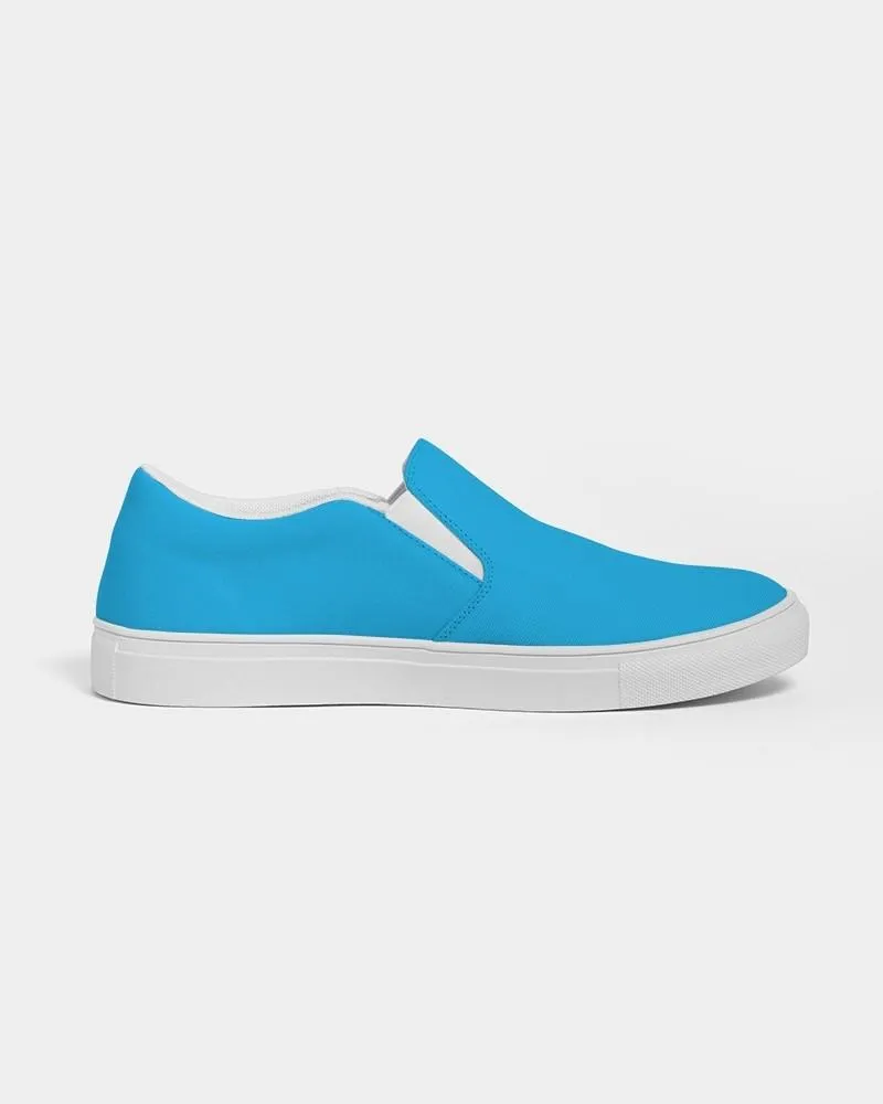 Bright Cyan Slip-On Canvas Sneakers | Women's | Bright Pure Cyan | C100M0Y0K0