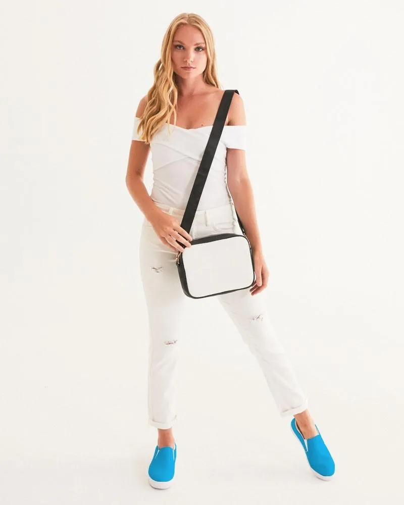 Bright Cyan Slip-On Canvas Sneakers | Women's | Bright Pure Cyan | C100M0Y0K0