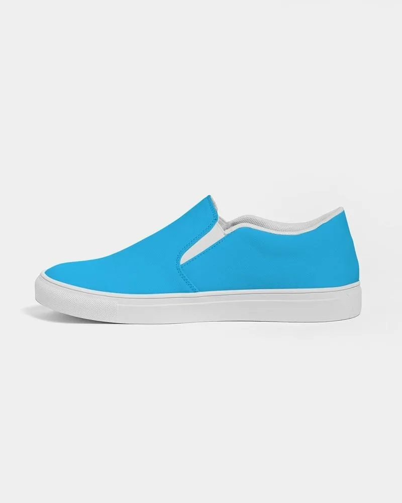 Bright Cyan Slip-On Canvas Sneakers | Women's | Bright Pure Cyan | C100M0Y0K0