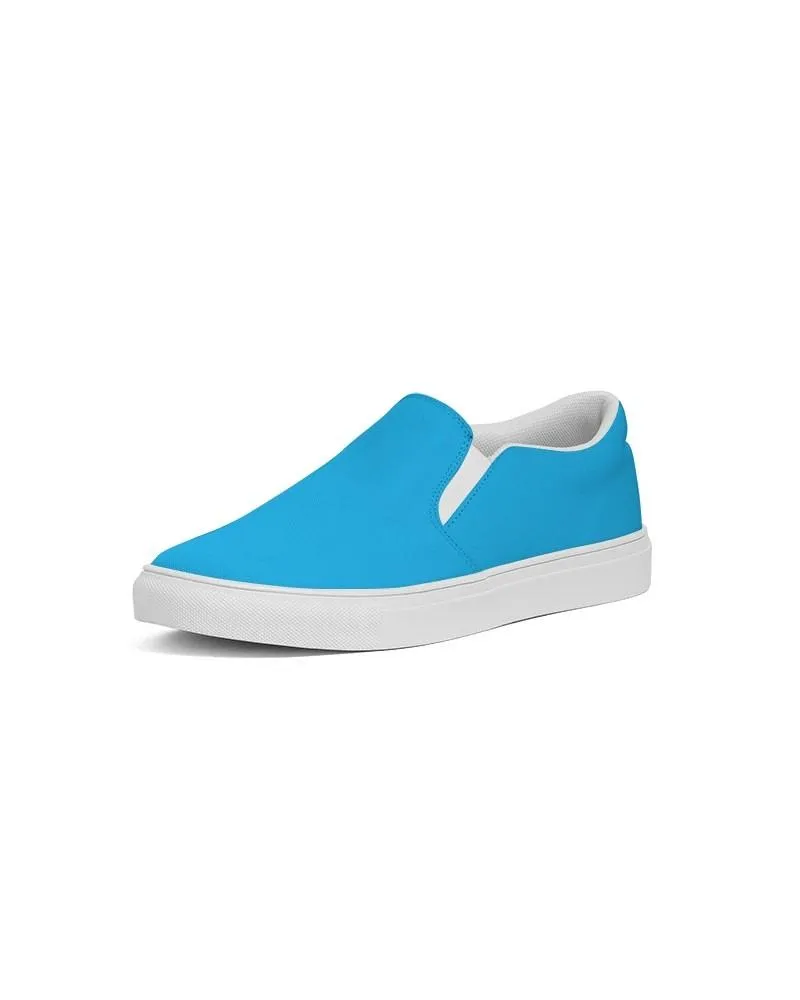 Bright Cyan Slip-On Canvas Sneakers | Women's | Bright Pure Cyan | C100M0Y0K0