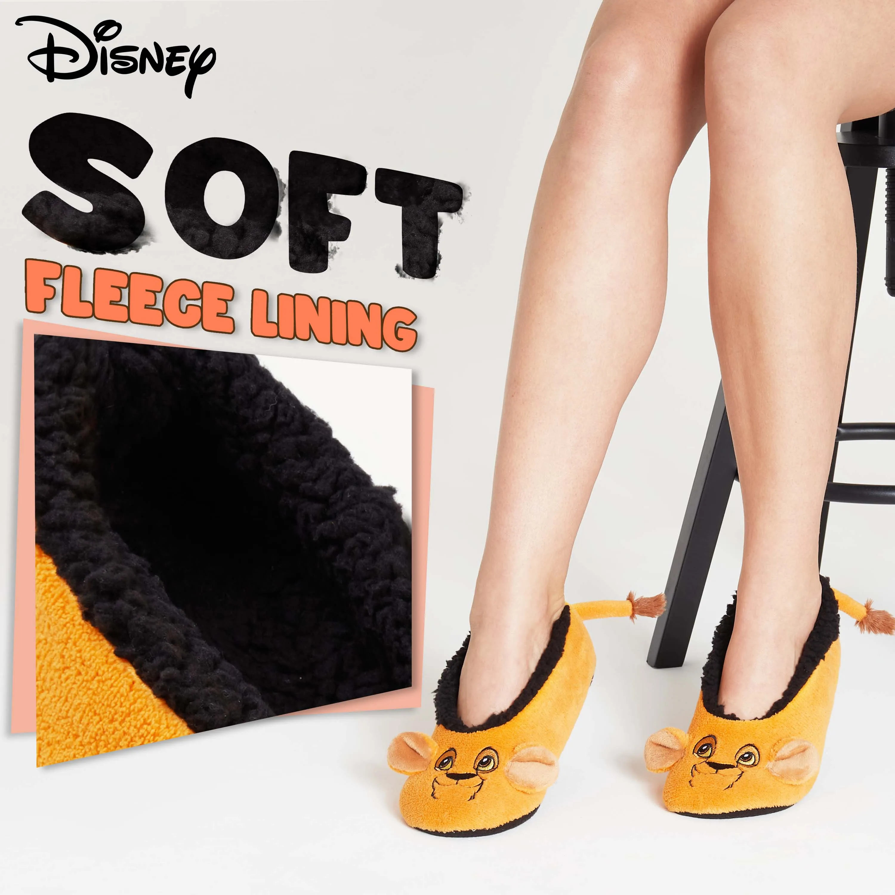 Disney Lion King Fluffy Slippers Socks for Women, Ballet Slippers Non Slip, Lion King Gifts