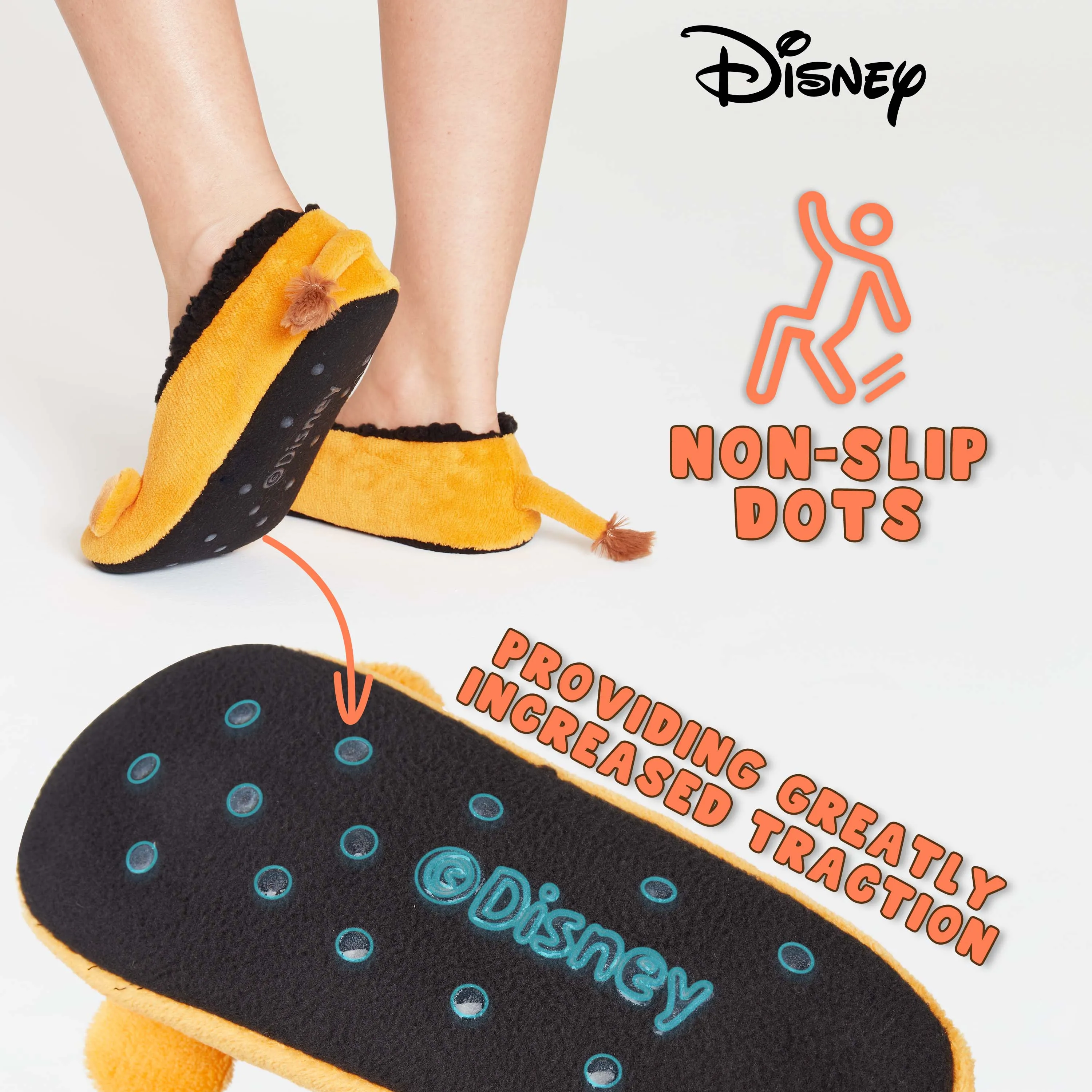Disney Lion King Fluffy Slippers Socks for Women, Ballet Slippers Non Slip, Lion King Gifts
