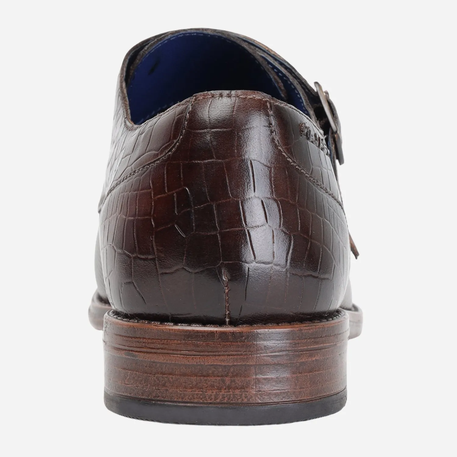 MASABIH GENUINE LEATHER BROWN CASUAL DOUBLE MONK SHOES FOR MEN