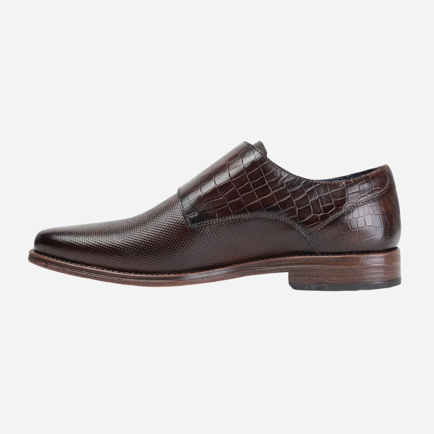 MASABIH GENUINE LEATHER BROWN CASUAL DOUBLE MONK SHOES FOR MEN