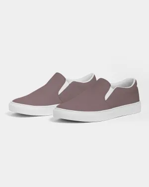 Medium Dark Pink Brown Slip-On Canvas Sneakers | Women's | Medium Dark Pale Pastel Pink Brown | C0M30Y15K60