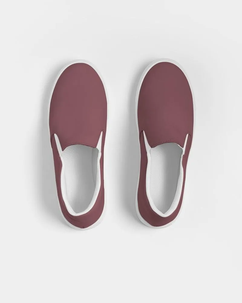 Medium Dark Pink Slip-On Canvas Sneakers | Women's | Medium Dark Pastel Pink | C0M60Y30K60