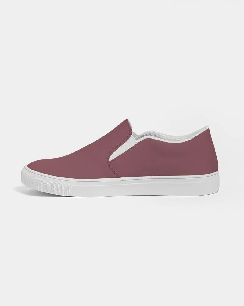 Medium Dark Pink Slip-On Canvas Sneakers | Women's | Medium Dark Pastel Pink | C0M60Y30K60