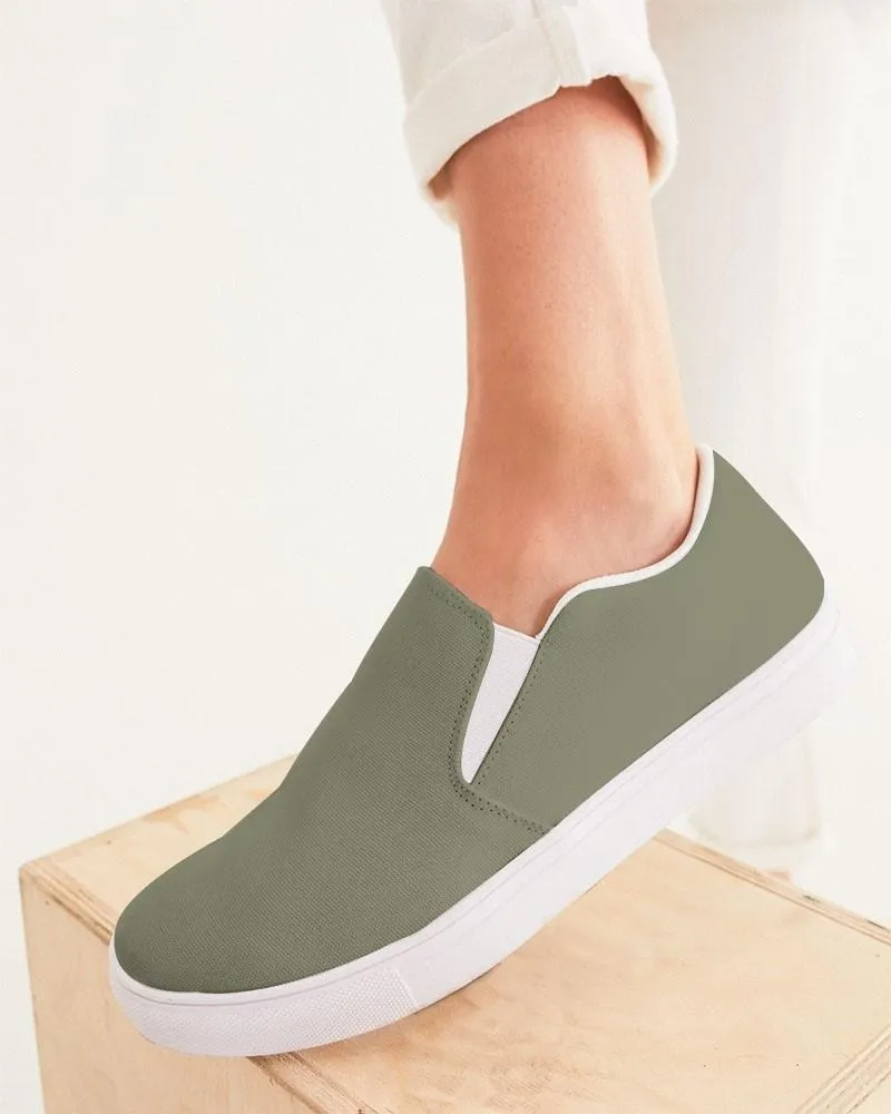 Medium Dark Yellow Slip-On Canvas Sneakers | Women's | Medium Dark Pale Pastel Yellow | C0M0Y30K60