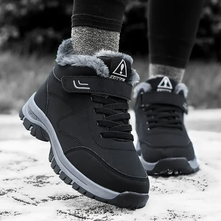 Men's Anti-slip Faux Fur Lining Winter Boots with Double Closure | Ideal for Autumn/Winter