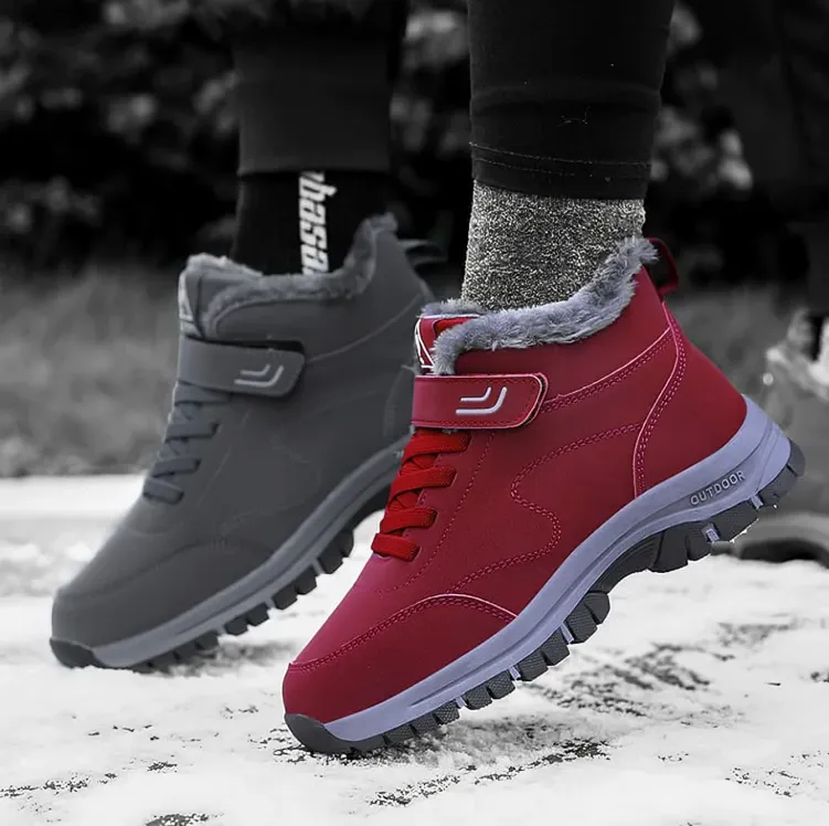 Men's Anti-slip Faux Fur Lining Winter Boots with Double Closure | Ideal for Autumn/Winter