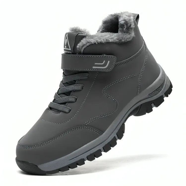 Men's Anti-slip Faux Fur Lining Winter Boots with Double Closure | Ideal for Autumn/Winter