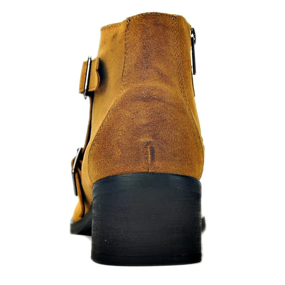 Monk Strap High Heel Ankle Boots for Men