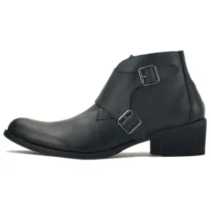 Monk Strap High Heel Ankle Boots for Men