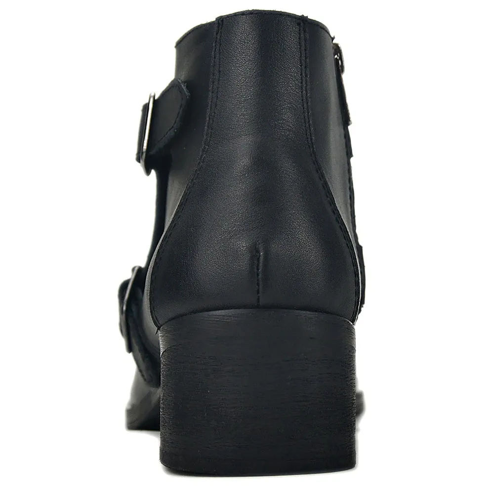 Monk Strap High Heel Ankle Boots for Men