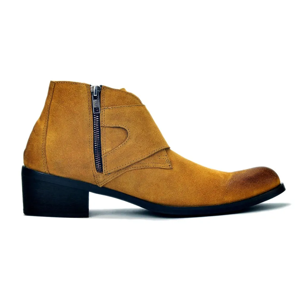 Monk Strap High Heel Ankle Boots for Men