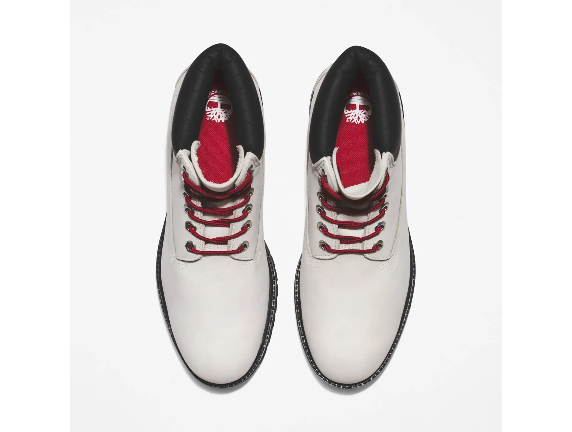 Timberland 6-Inch Premium Waterproof Boots - Color: Grey Nubuck/Red - (TB010061) - TIG - R2L17