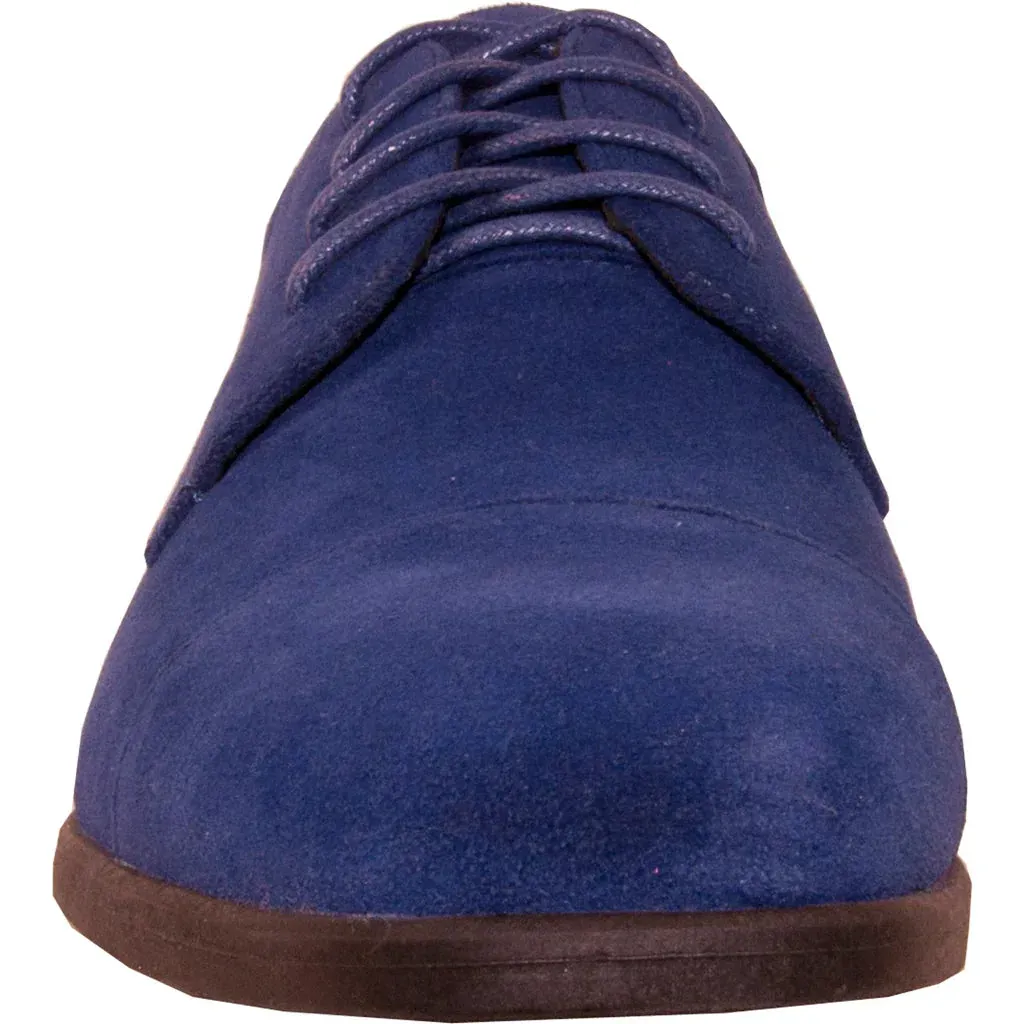VANGELO Men Dress Shoe KING-4 Oxford Formal Tuxedo for Prom and Wedding Royal Blue
