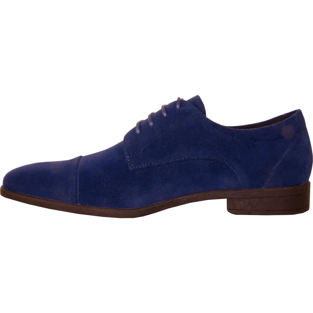 VANGELO Men Dress Shoe KING-4 Oxford Formal Tuxedo for Prom and Wedding Royal Blue
