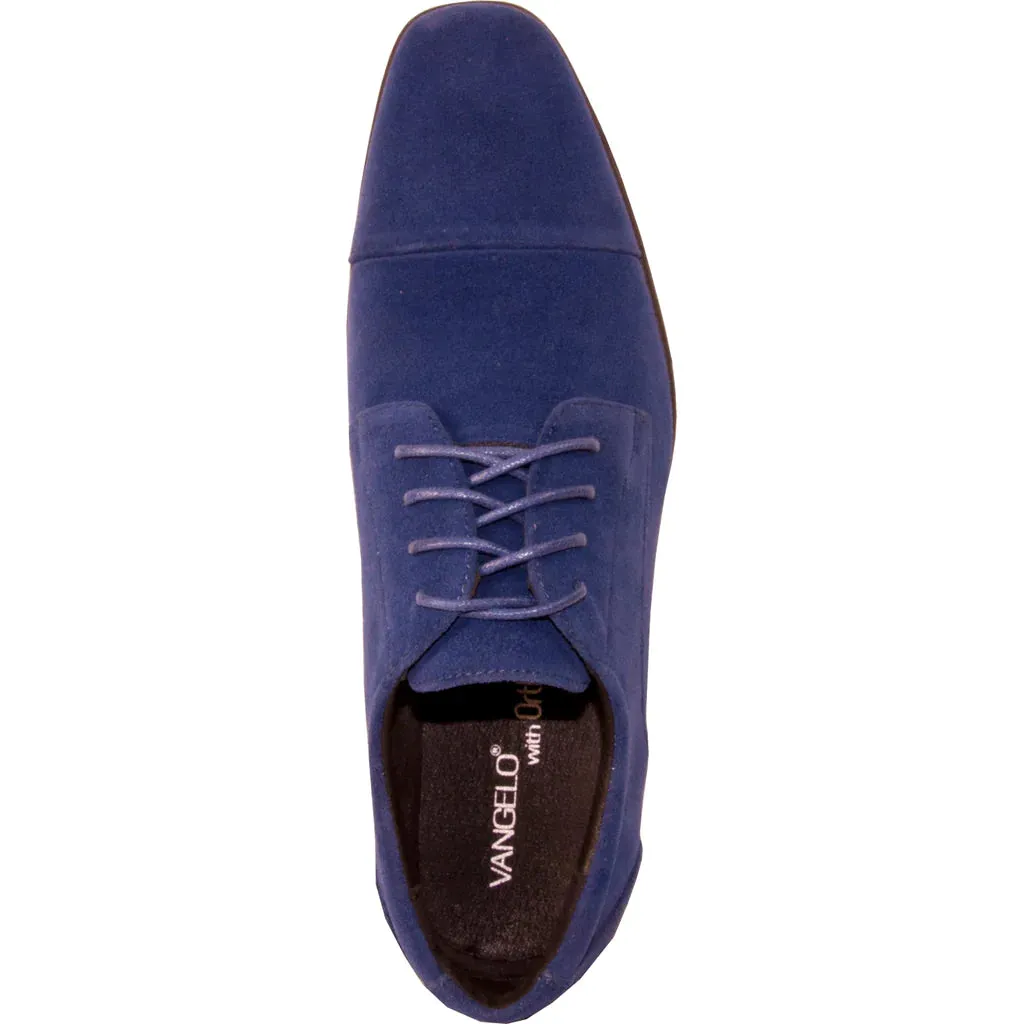 VANGELO Men Dress Shoe KING-4 Oxford Formal Tuxedo for Prom and Wedding Royal Blue