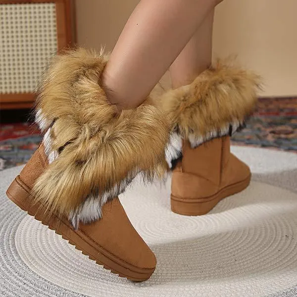 Women's Faux Fur Lined Winter Snow Boots 86432595C